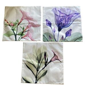 3 Floral Print Decorative Pillow Covers NWOT